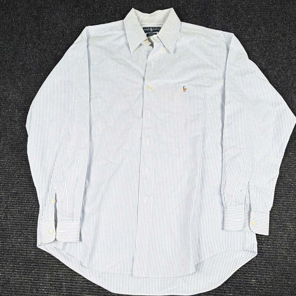 Ralph Lauren Blake Mens L Striped Cotton Button Up Shirt Coastal Classic